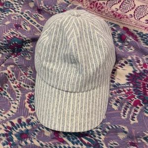 Blue & white striped cotton hat